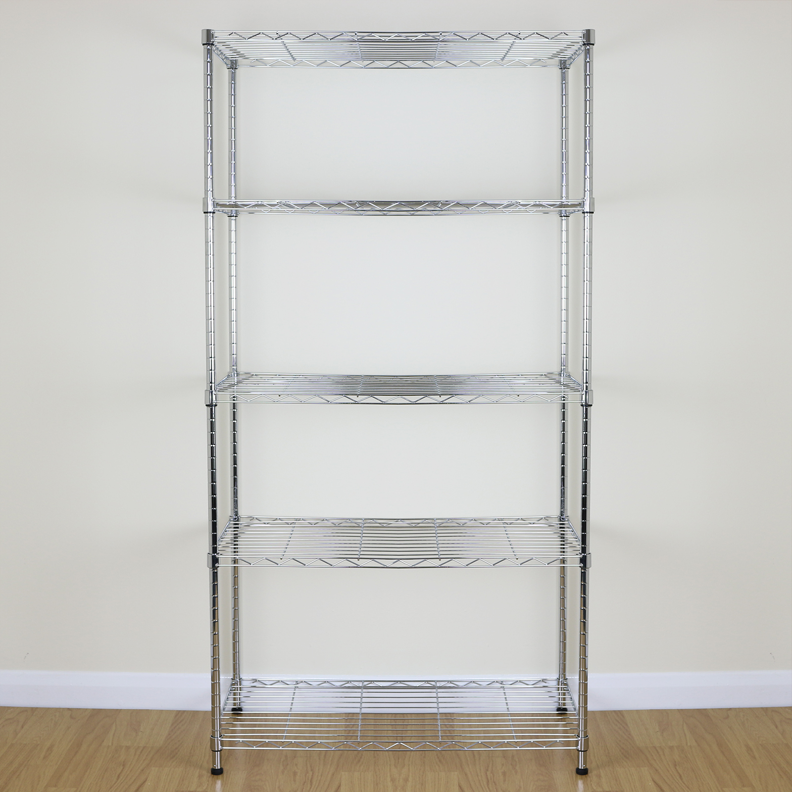 5 Tier Chrome Metal Storage Rack/Shelving Wire Shelf Kitchen/Office